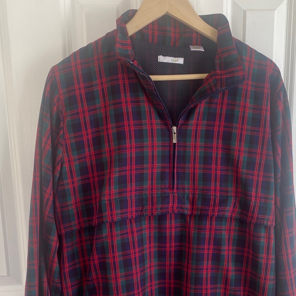 Liz Golf Plaid Half-Zip Women's Jacket - Picture 3 of 12